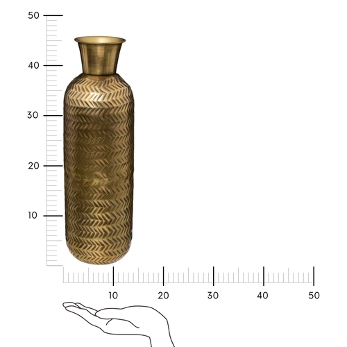Wazon dekoracyjny Gold Night złoty metalowy 45cm na kwiaty glamour Atmosphera