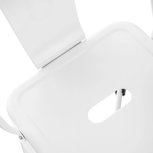 Hoker Paris Back 66 cm biały metalowy z oparciem do wyspy kuchennej inspirowany Tolix industrialny D2.DESIGN