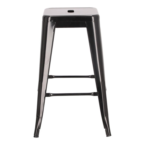 Hoker Paris 66 cm czarny metalowy bez oparcia industrialny do wyspy kuchennej inspirowany Tolix