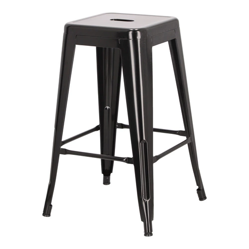 Hoker Paris 66 cm czarny metalowy bez oparcia industrialny do wyspy kuchennej inspirowany Tolix