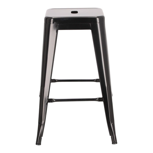 Hoker Paris 66 cm czarny metalowy bez oparcia industrialny do wyspy kuchennej inspirowany Tolix