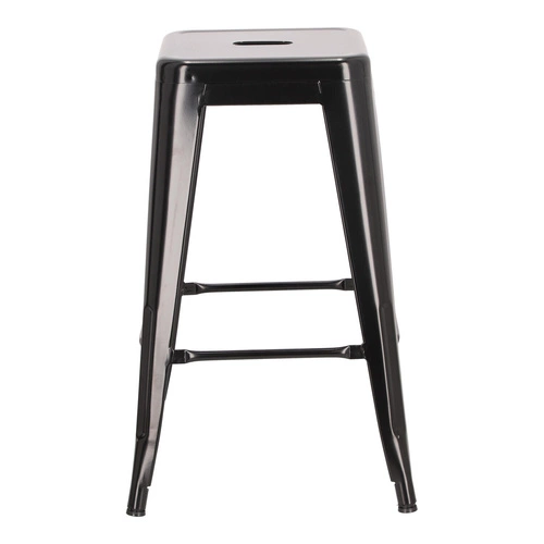 Hoker Paris 66 cm czarny metalowy bez oparcia industrialny do wyspy kuchennej inspirowany Tolix