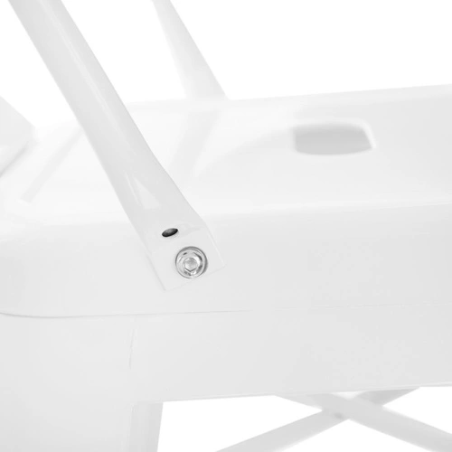 Hoker Paris Back 66 cm biały metalowy z oparciem do wyspy kuchennej inspirowany Tolix industrialny D2.DESIGN