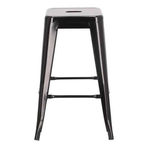 Hoker Paris 66 cm czarny metalowy bez oparcia industrialny do wyspy kuchennej inspirowany Tolix