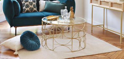 Stoliki metalowe złote