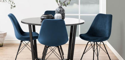 Krzesła tapicerowane granatowe