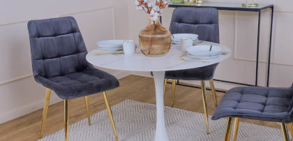 Krzesła tapicerowane złote