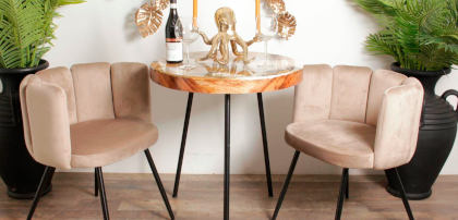 Krzesła tapicerowane welurowe beżowe