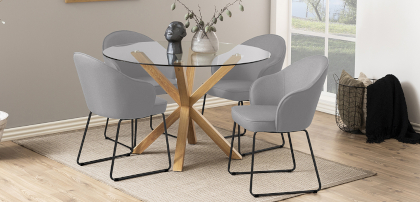 Krzesła na płozach szare