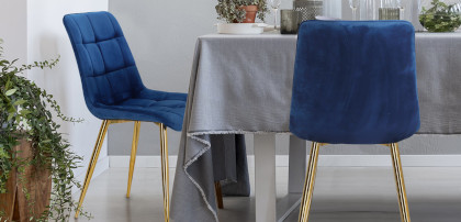 Krzesła pikowane granatowe