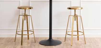 hokery metalowe złote