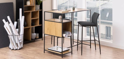 hokery czarne skórzane