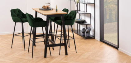 czarne hokery z oparciem