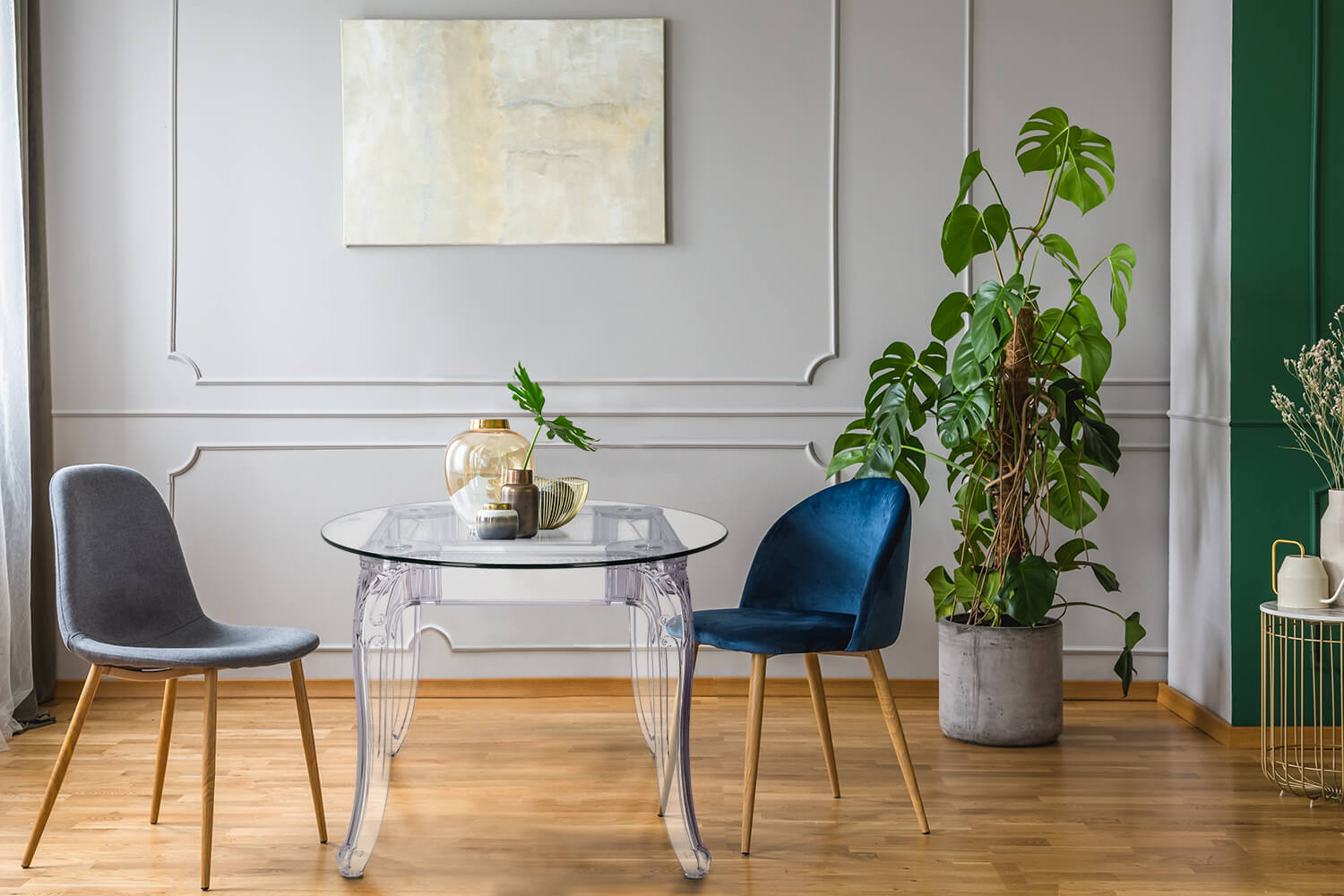 zestaw mebli do salonu transparentne ghost