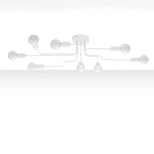 Żyrandol loftowy VECTOR 8 biały metalowy do salonu i jadalni nowoczesny 8-punktowy