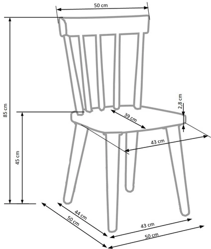 Krzesło drewniane Kleya białe skandynawskie do jadalni nowoczesne Intesi 85 cm
