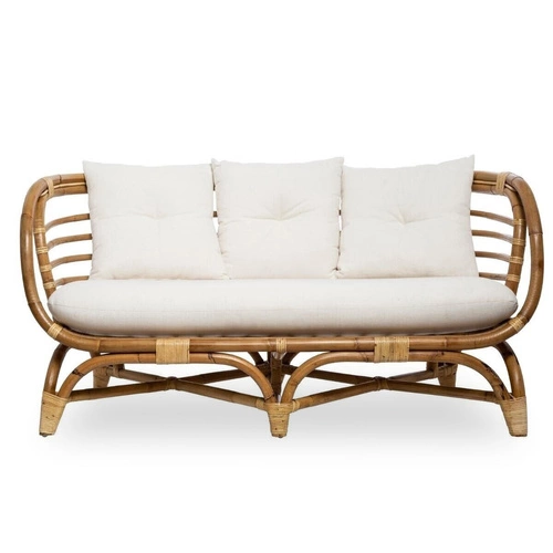 Sofa Farah rattan/biała