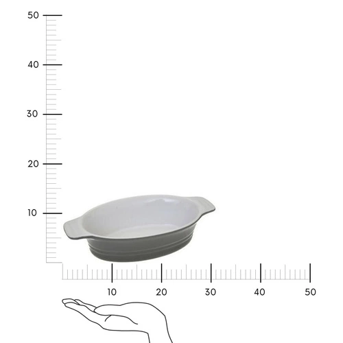 Naczynie gliniane owalne szare