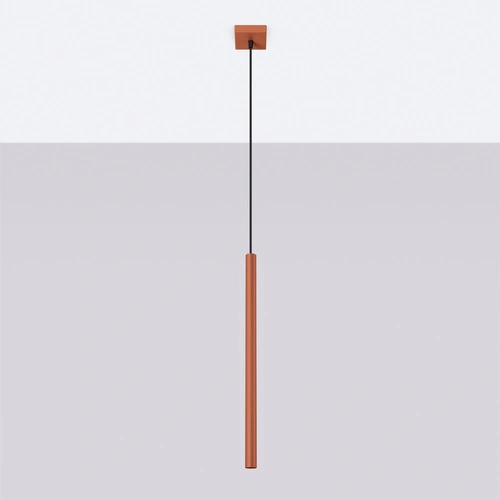 Lampa wisząca Pastelo czerwona tuba regulowana do salonu kuchni lub nad wyspę SOLLUX