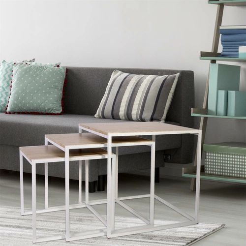 Zestaw 3 stolików Tacuru outlet