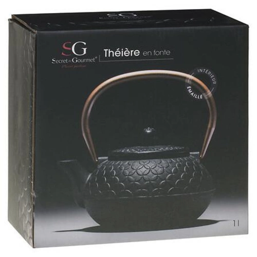 Imbryk żeliwny Flower 1l czarny 5five simply smart do herbaty elegancki na prezent