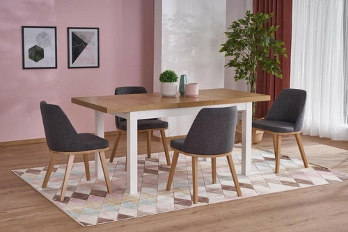 Stół rozkładany do jadalni Tiago 2 Intesi 140-220x80 nowoczesny dąb naturalny biały