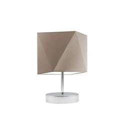 Lampka nocna do sypialni PASADENA nowoczesna beżowa z abażurem na chromowanym stelażu