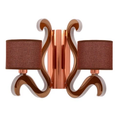 Kinkiet Ambrosia 3 2x40W E14 + 12,3W LED miedziany