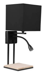 Kinkiet ścienny Theo nowoczesny czarny LED z abażurem i włącznikami do sypialni CANDELLUX