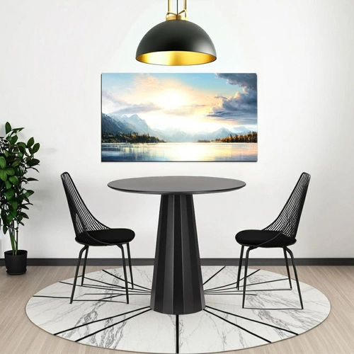 Stół okrągły Florero 80 cm czarny nowoczesny na jednej nodze do jadalni i salonu