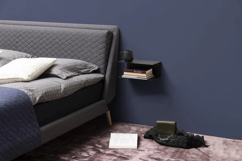 Półka ścienna na książki Joliet S czarna metalowa nowoczesna do salonu Actona 35 cm