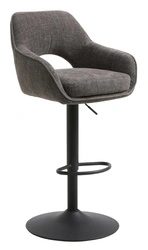 Hoker Cowley szary tapicerowany do kuchni regulowany z oparciem