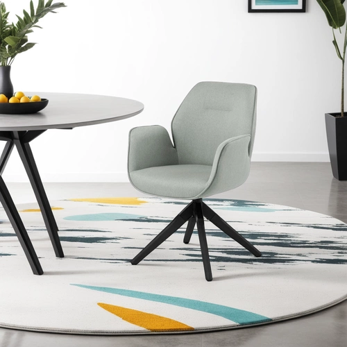 Krzesło obrotowe Aura Actona tapicerowane skandynawskie z podłokietnikami do salonu szare