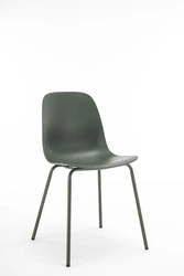 Krzesło do jadalni Whitby oliwkowe nowoczesne z tworzywa na metalowych nogach