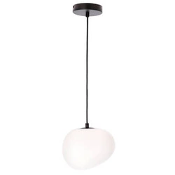 Lampa wisząca STONES czarny 20cm 1x40W E27 klosz biały