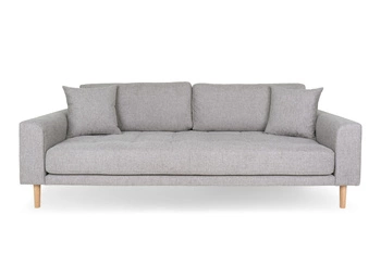 Sofa Lido 3 szara jasna/ nogi naturalne