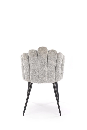 Krzesło tapicerowane Mindi szare do jadalni i salonu nowoczesne loftowe na czarnych nogach