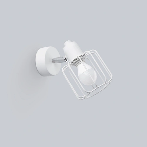 Nowoczesny kinkiet ścienny BELUCI 1 biały metalowy z ruchomym kloszem do sypialni SOLLUX LIGHTING