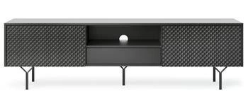 Szafka RTV 180 cm czarna Navara nowoczesna na wysokich nogach do salonu z szufladą Intesi