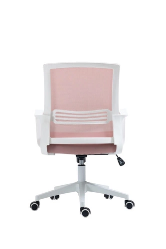 Fotel obrotowy Calmo różowy do biurka z podłokietnikami nowoczesny do biura i gabinetu