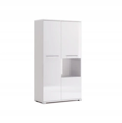 Regał na książki Flory biały połysk 90 cm nowoczesny zamykany do salonu Intesi