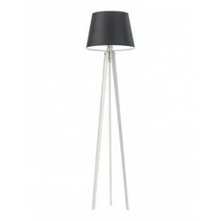 Lampa stojąca do salonu Curacao nowoczesna czarna z abażurem drewniana 158 cm Lysne