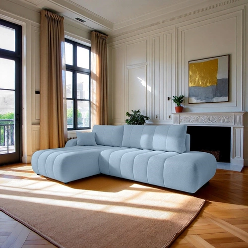 Narożnik Hobro z funkcją spania lewy      błękitny Lambi 16