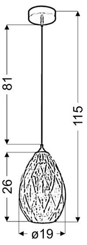 Lampa wisząca Gran 19 1x60W E27 złoty