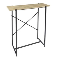 Konsola Loka nowoczesna loftowa wąska do przedpokoju i salonu naturalna płyta MDF metal