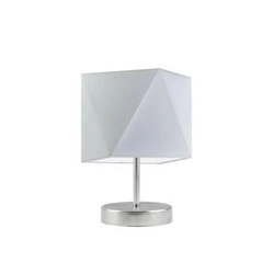Lampka nocna PASADENA LYSNE nowoczesna z jasnoszarym abażurem do sypialni lub salonu