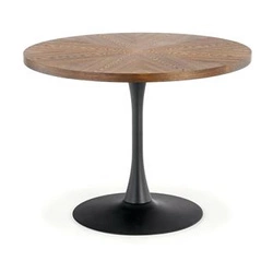 Stół Carmelia okrągły, orzech/ czarny