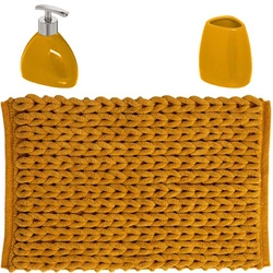 Zestaw akcesoriów łazienkowych Colors II musztardowy