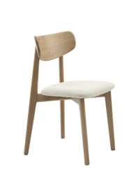 Krzesło drewniane Milos białe boucle do jadalni skandynawskie nowoczesne dębowe