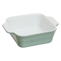 Gliniane naczynie do zapiekania 13x13 cm zielone ceramiczne Intesi